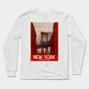 New York City USA Travel Art Long Sleeve T-Shirt